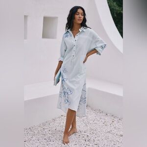 By Anthropologie Long Sleeve Popover Dress
